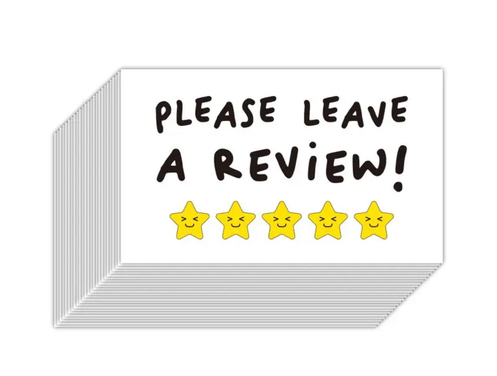 ‘Please leave a review’ Kaartjes