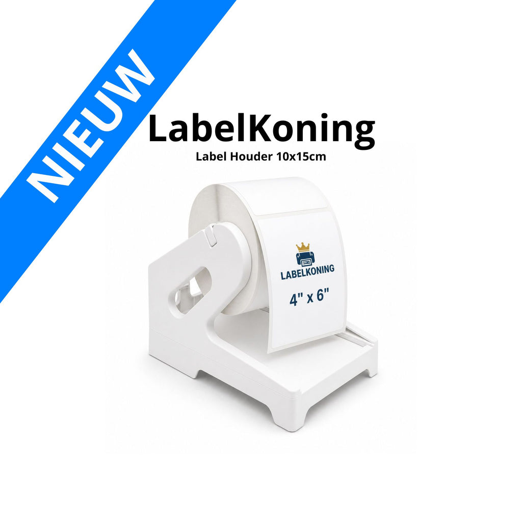 Witte & Zwart labelhouder 10x15 cm verzendlabels rol houder voor webshop verzending