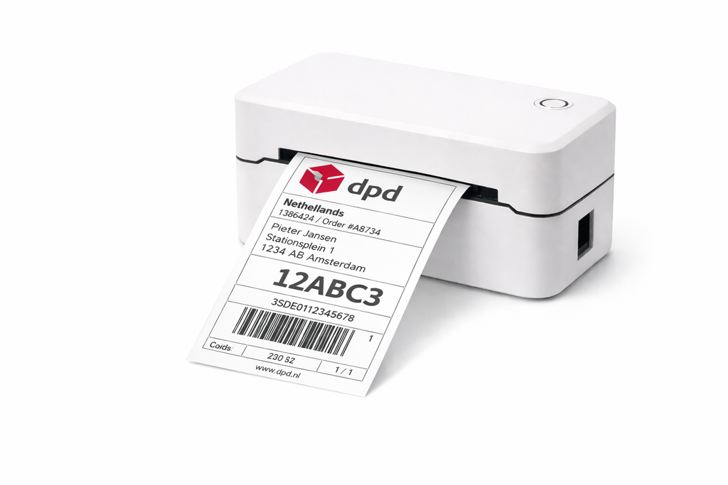 Labelprinter voor Verzendlabels van 8x8CM (DHL, PostNL, UPS, DPD)